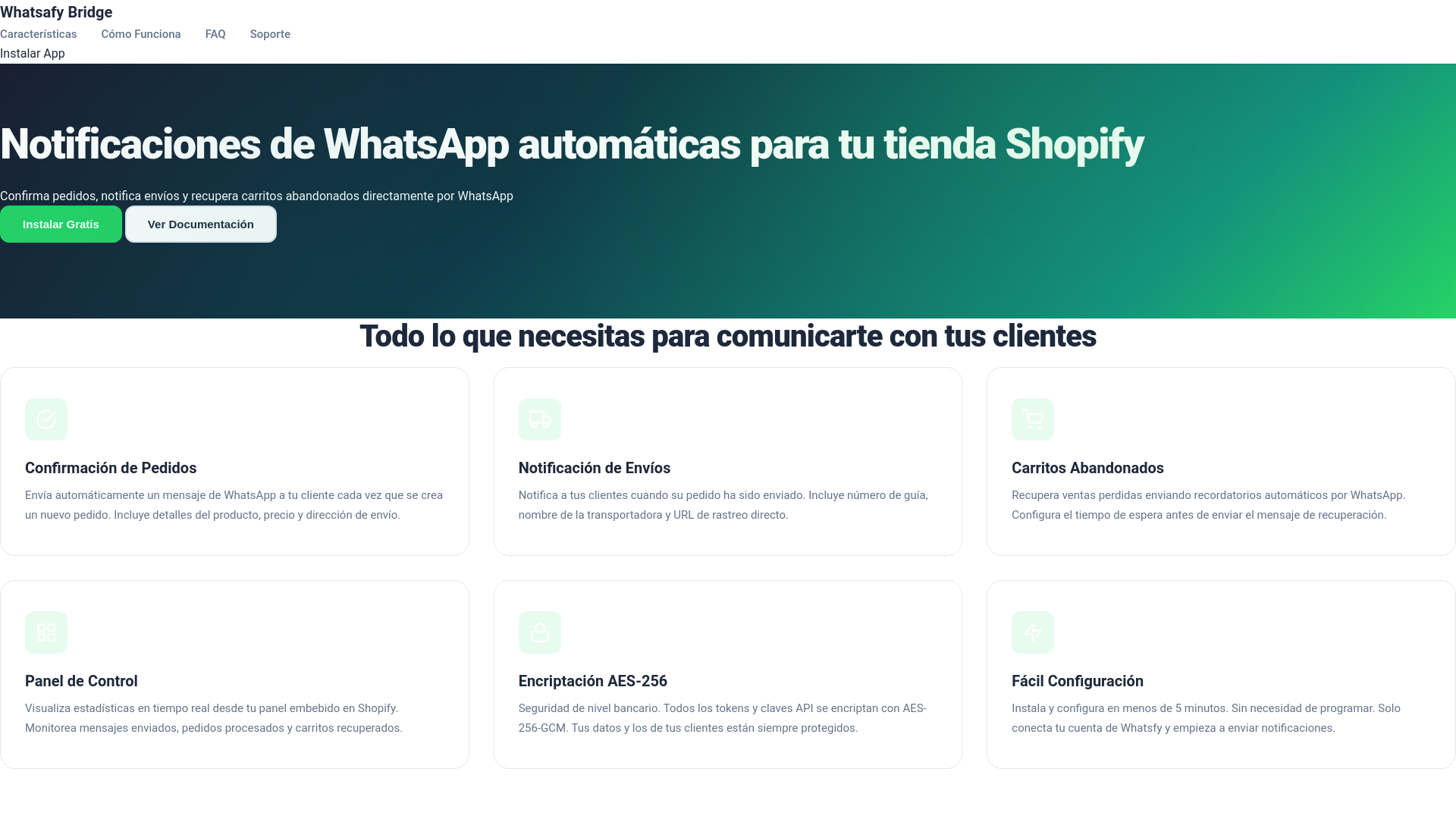 website screenshot of https://whatsafy-landing.pages.dev/