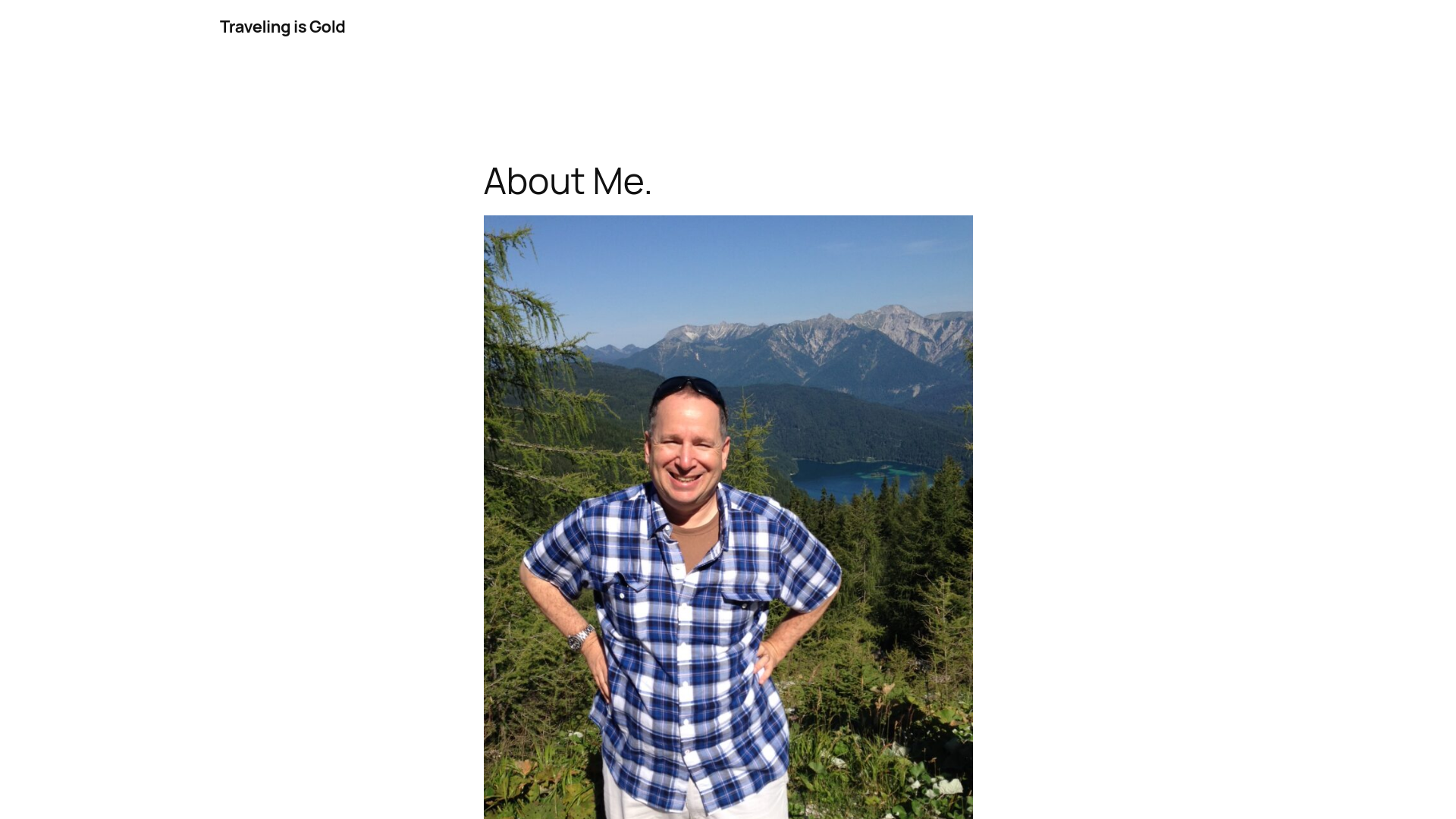 website screenshot of https://travelingisgold.com/