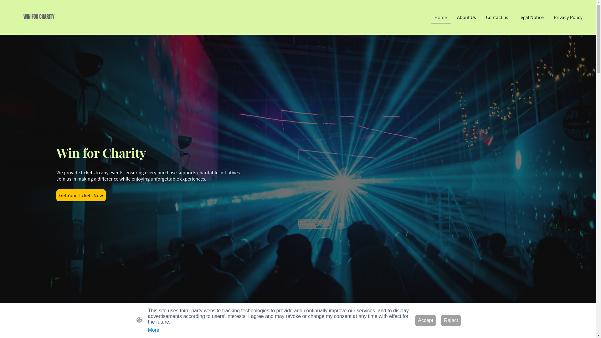 website screenshot of https://win-for-charity.org/