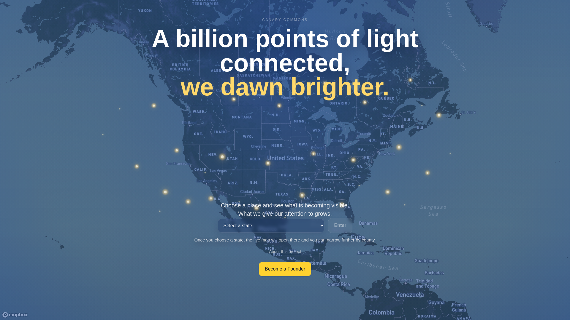 website screenshot of https://canarycommons.org/