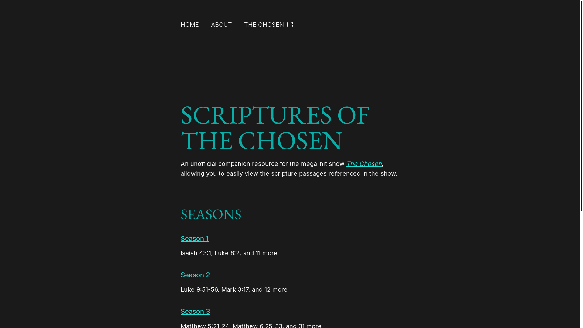 website screenshot of https://scripturesofthechosen.pages.dev/
