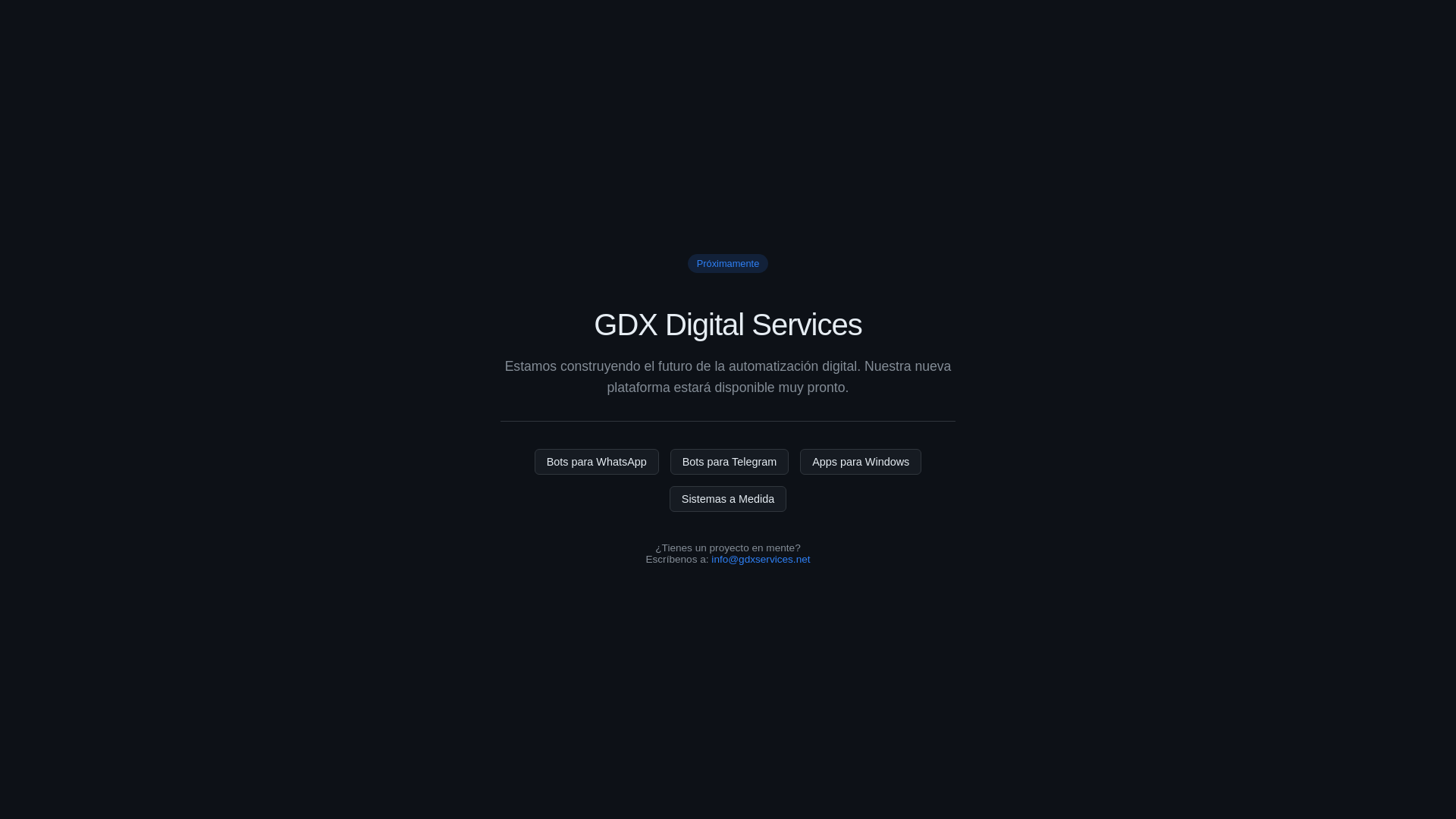 website screenshot of https://gdxservices.net/