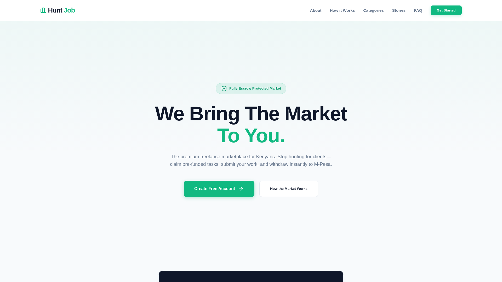 website screenshot of https://huntjobs.co.ke/