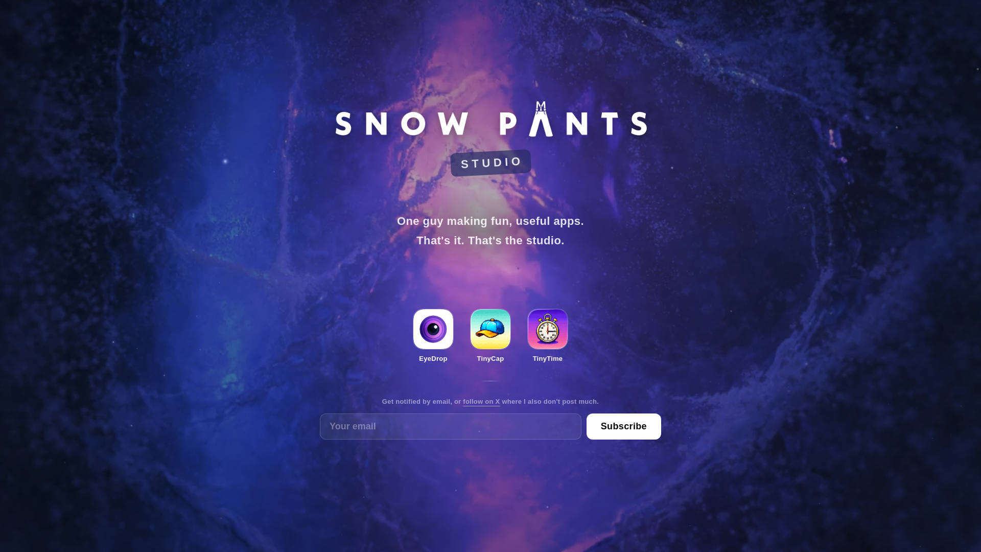 website screenshot of https://snowpantsstudio.com/