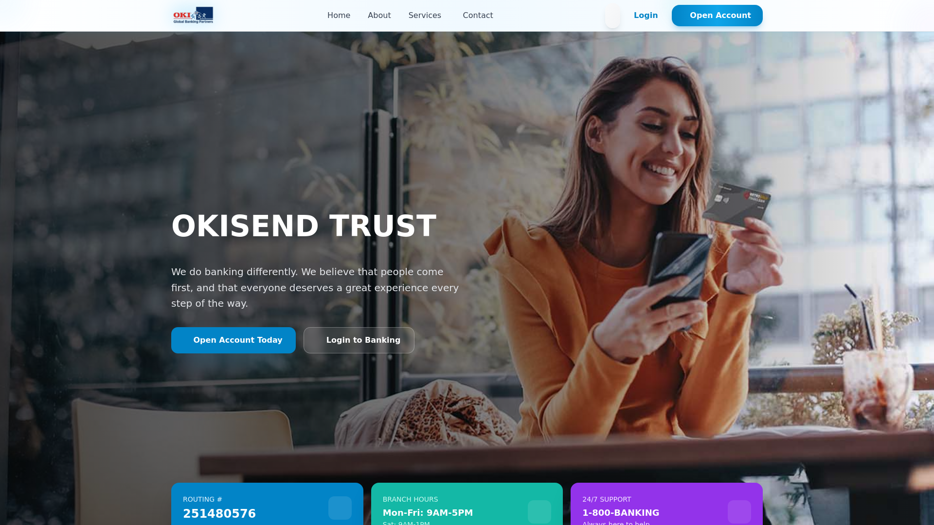 website screenshot of http://okisendtrust.com/