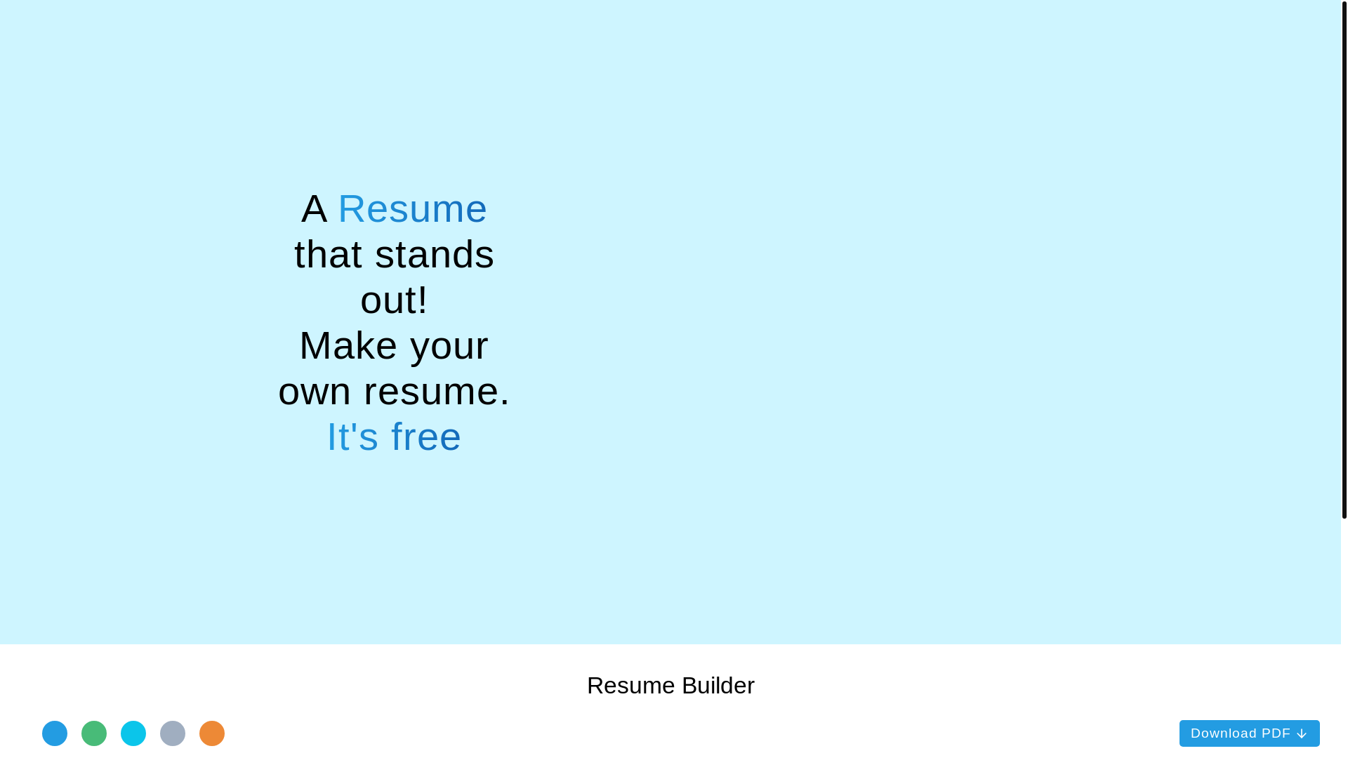 website screenshot of https://react-resume-builder-10n.pages.dev/