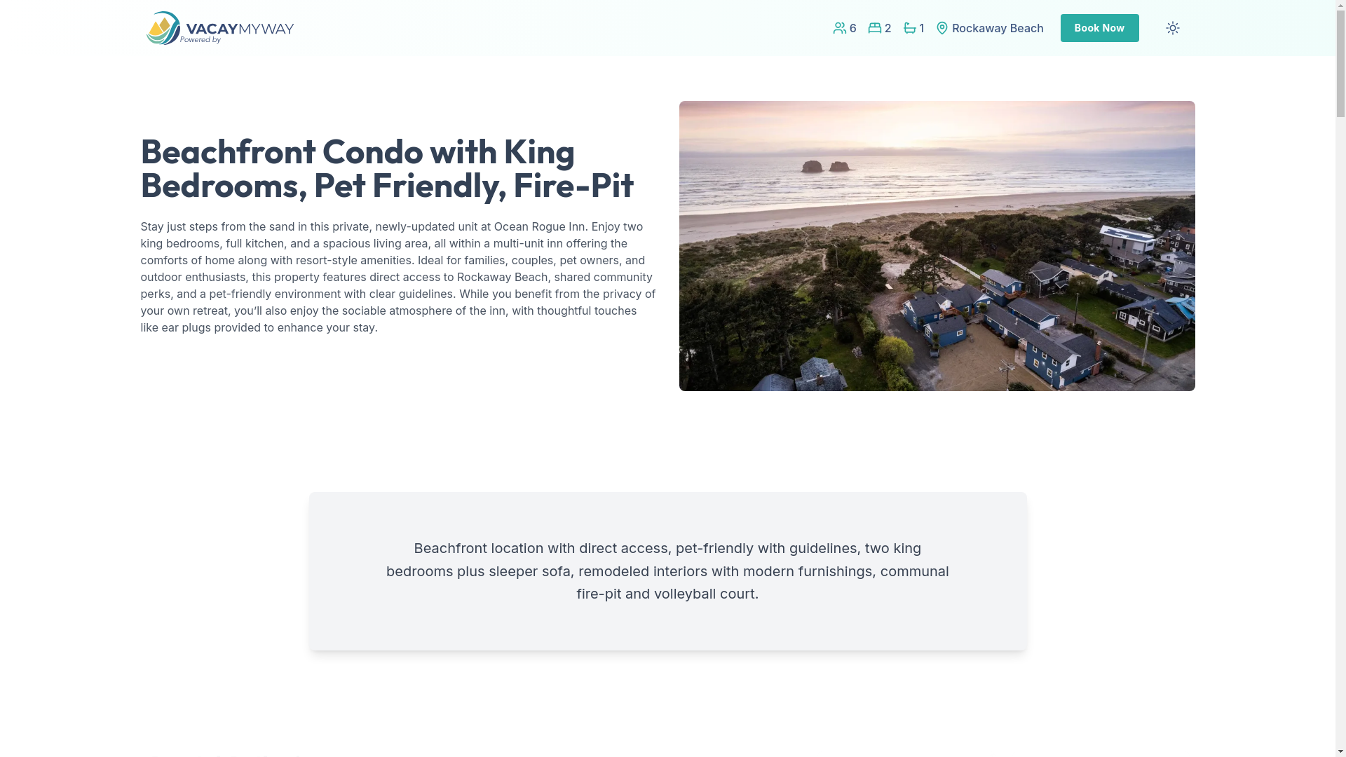 website screenshot of https://rockawaybeach.estate/