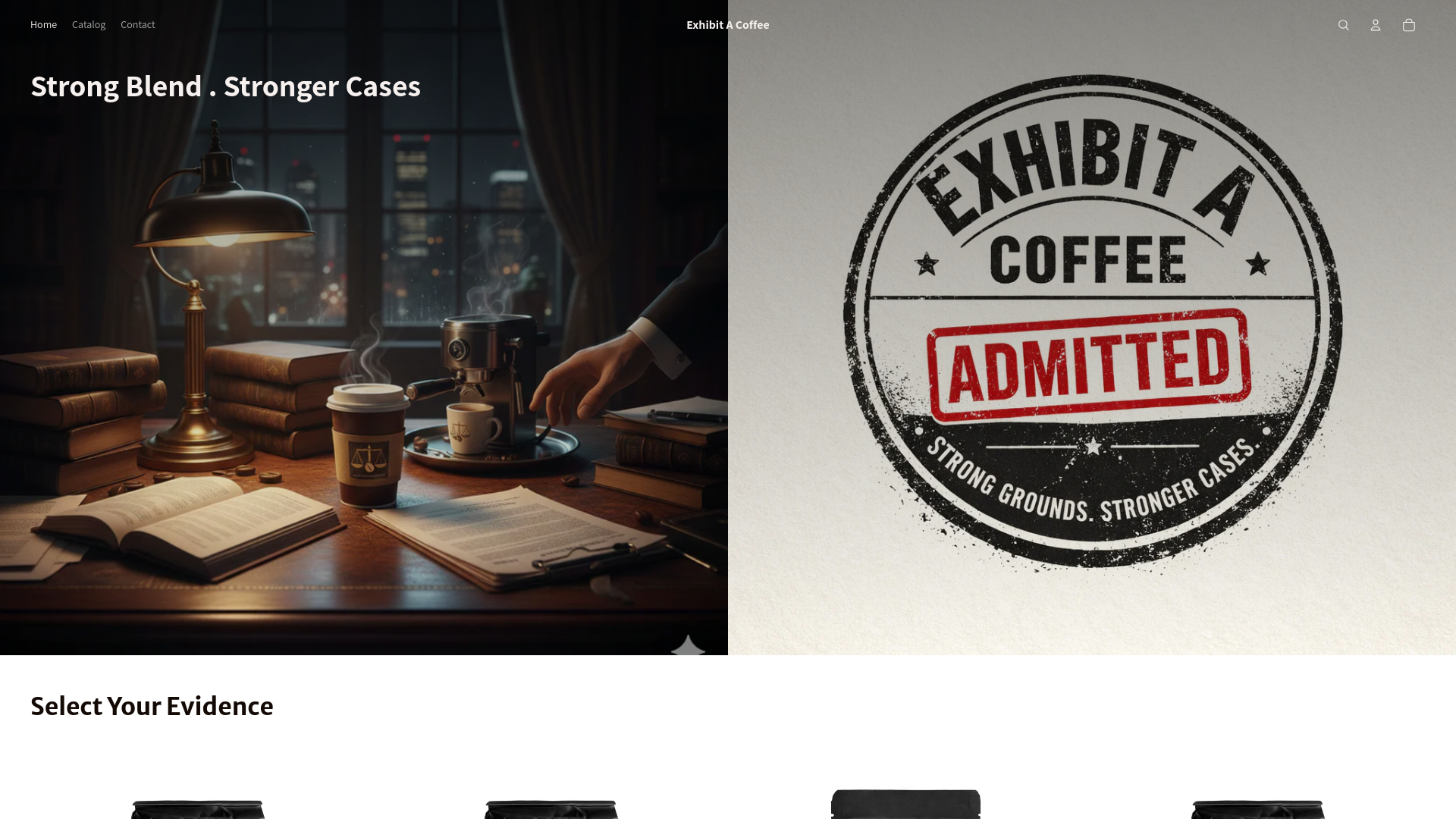 website screenshot of https://exhibitacoffee.com/
