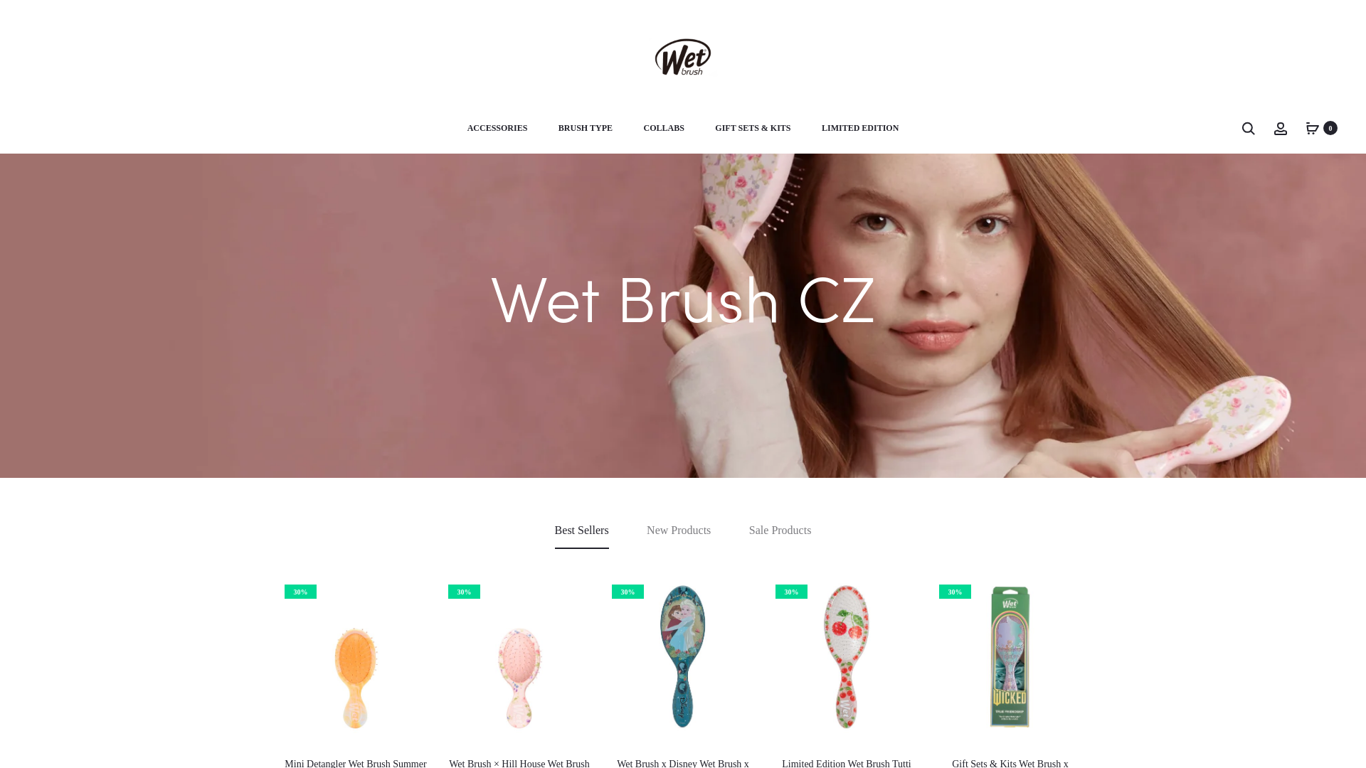 website screenshot of https://wet-brush.cz/