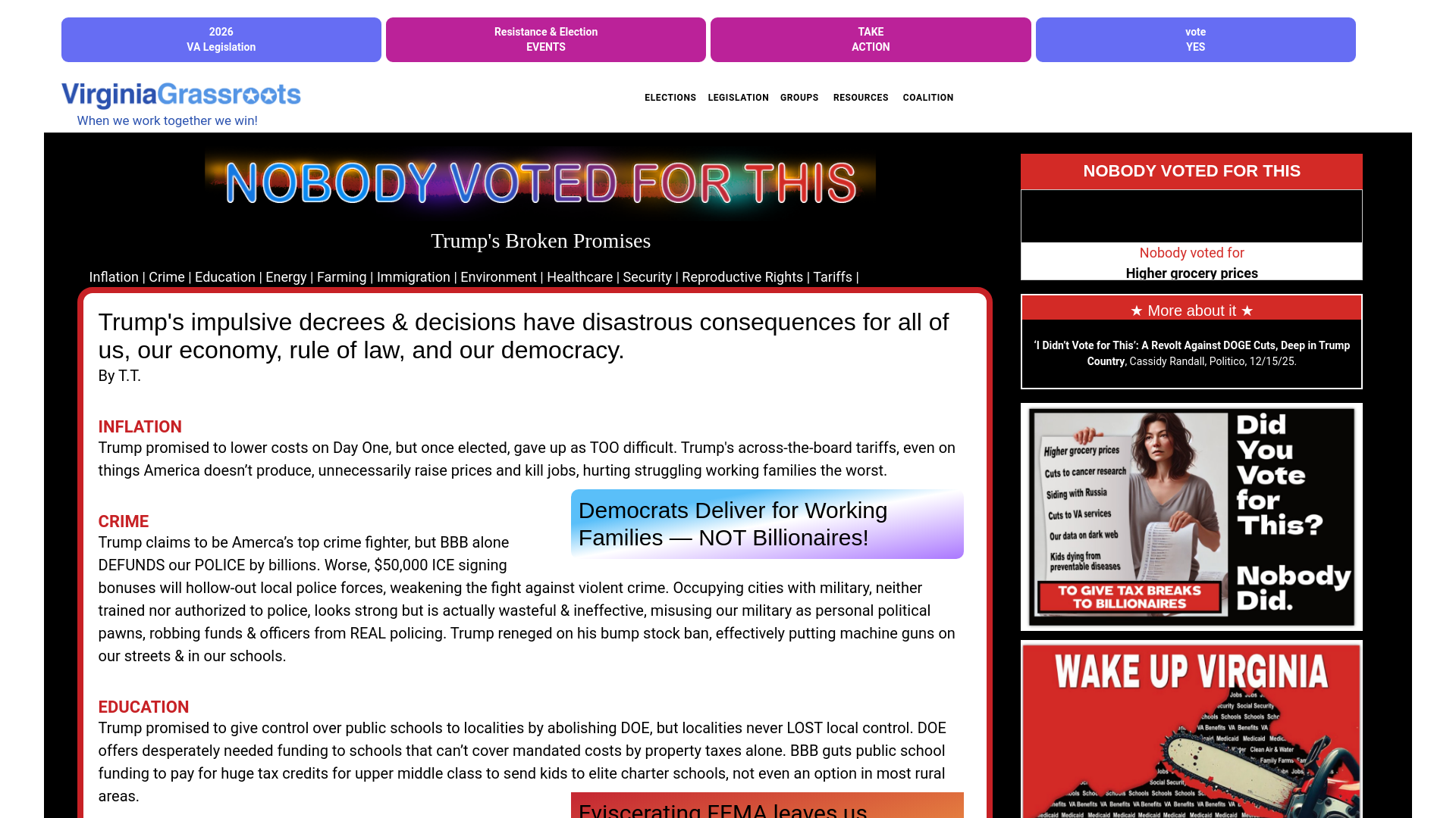 website screenshot of https://nobodyvotedforthis.us/