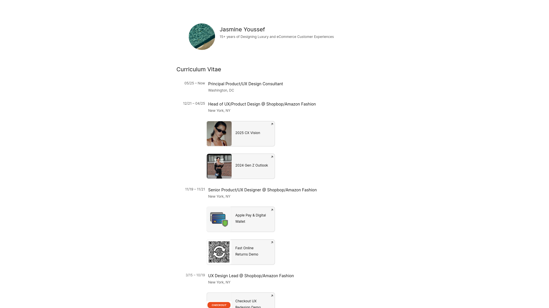 website screenshot of https://jasmineyoussef.cv/