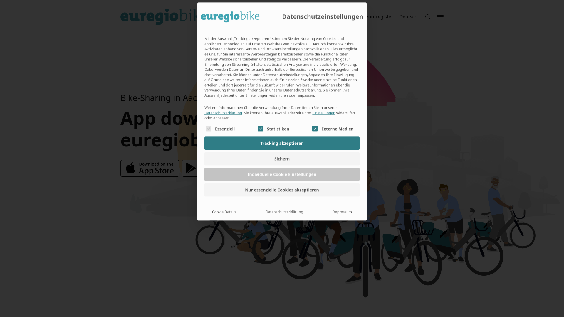 website screenshot of https://euregiobike.eu/