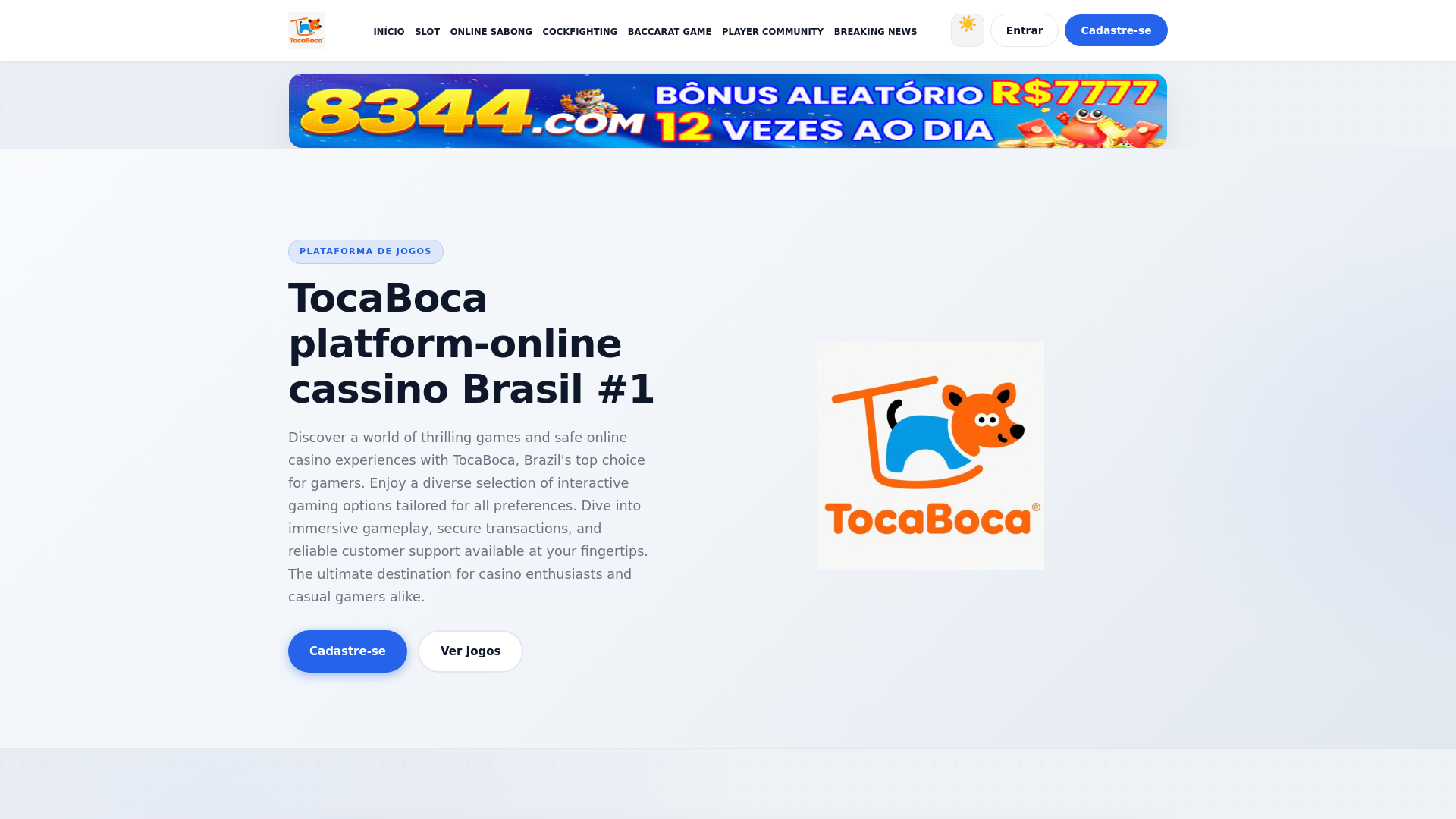 website screenshot of https://tocabocabr.com/