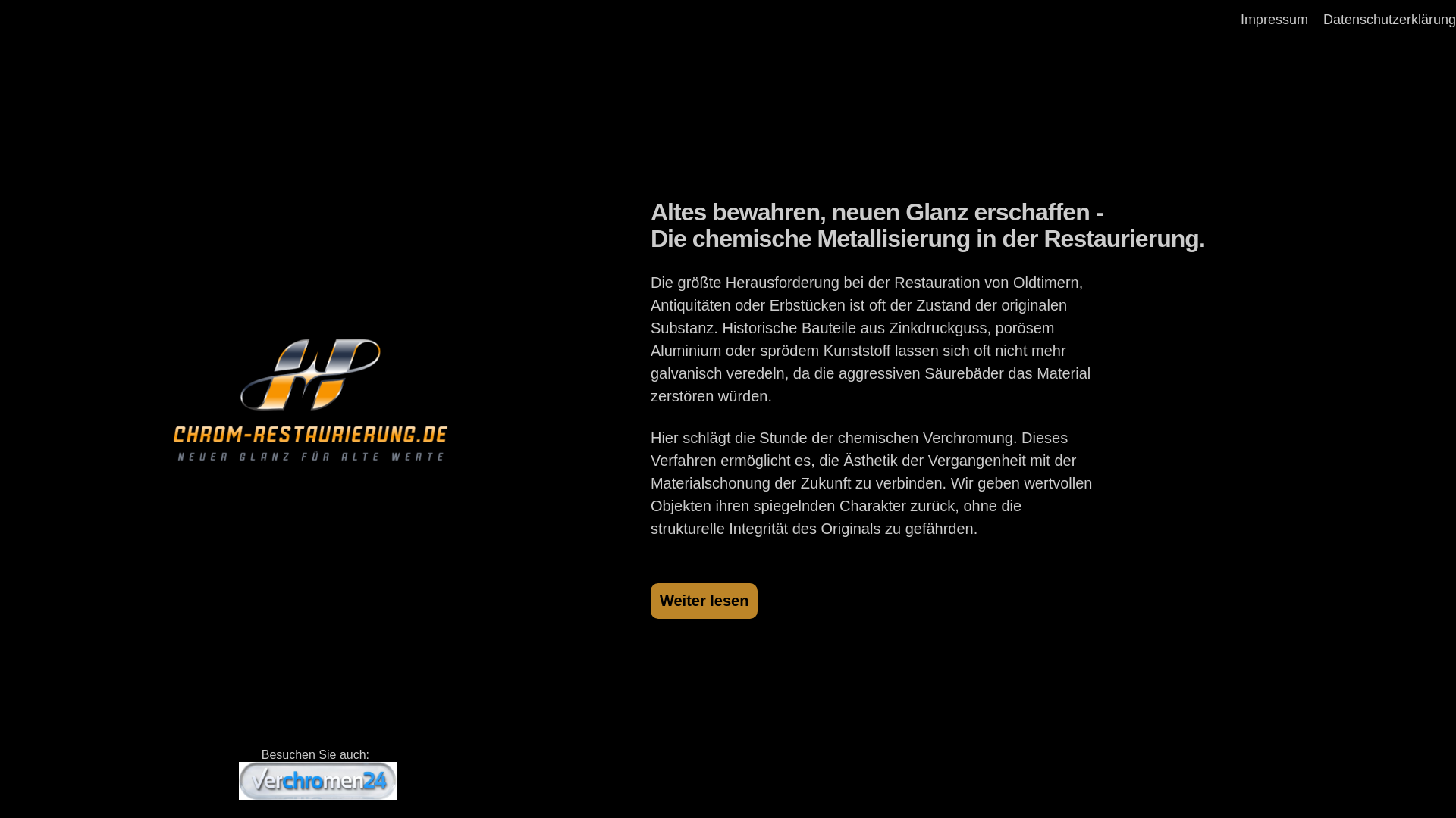 website screenshot of https://chrom-restaurierung.de