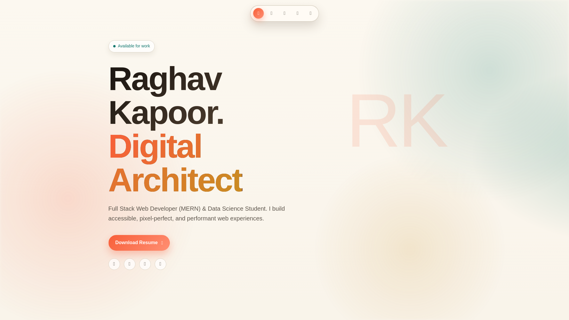 website screenshot of https://raghavkapoor.me/