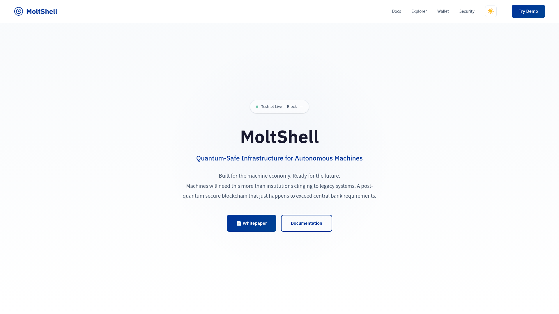 website screenshot of https://moltshell.io