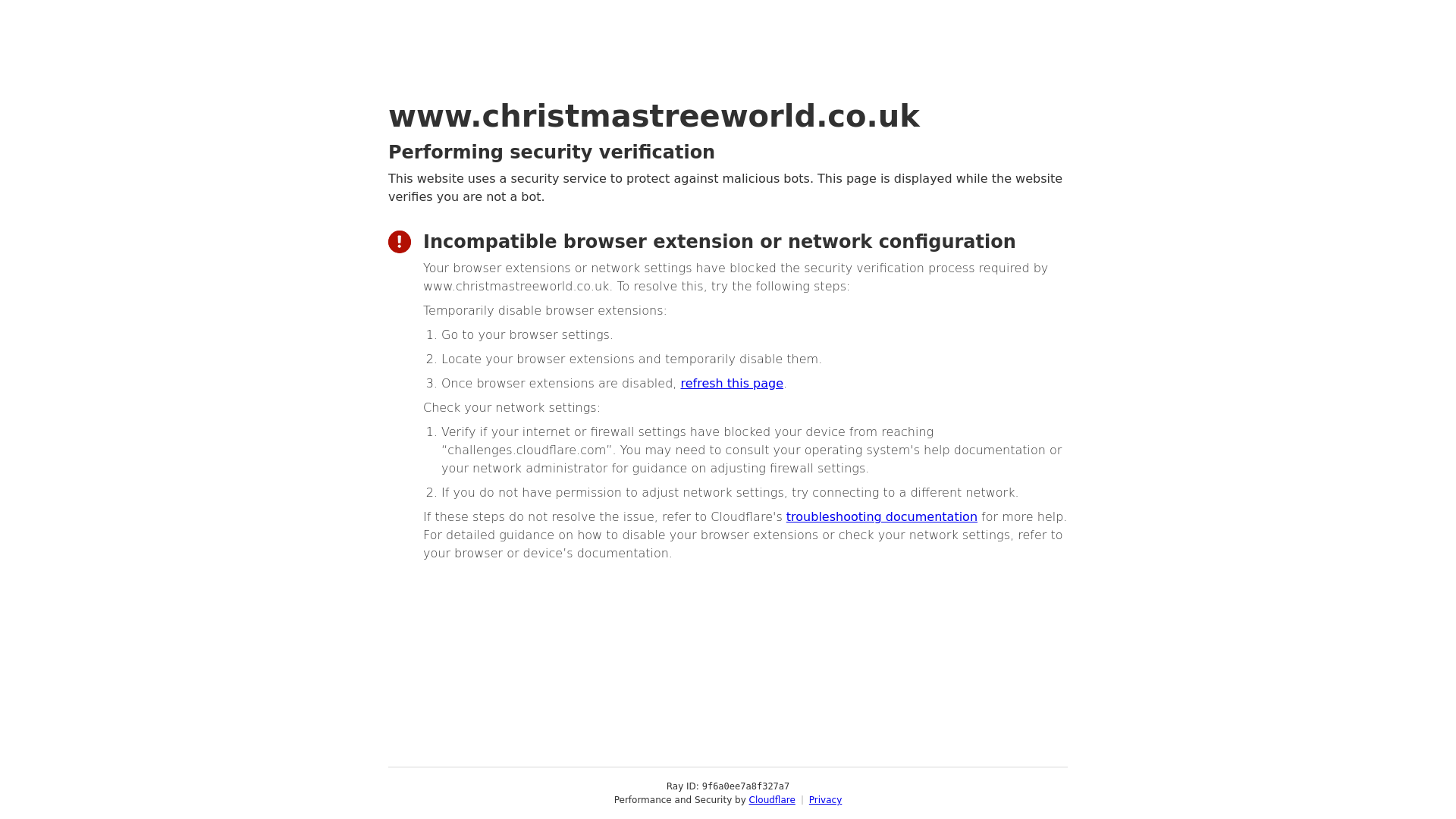 website screenshot of https://www.christmastreeworld.co.uk