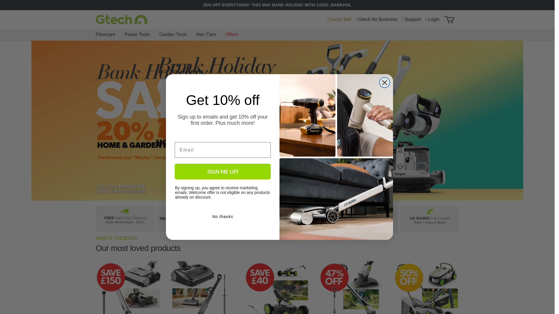 website screenshot of https://www.gtech.co.uk