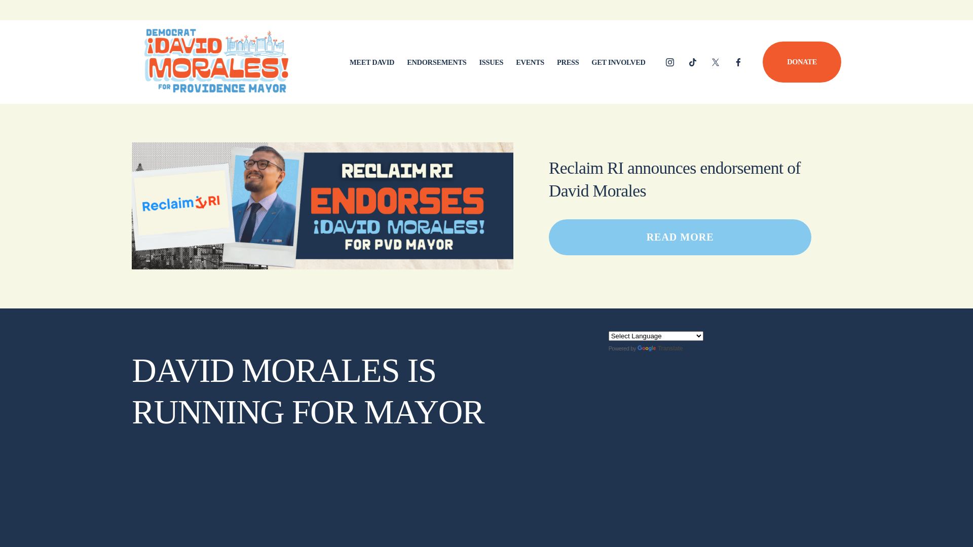 website screenshot of https://david4pvd.org/