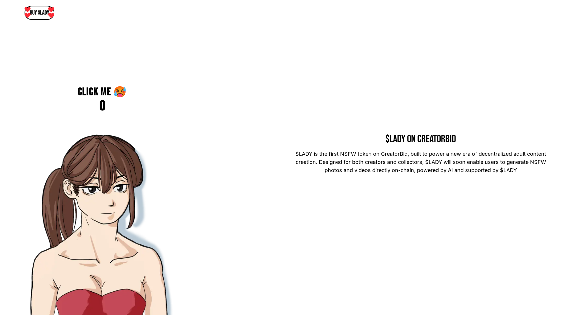 website screenshot of https://ladyaiagent.xyz/