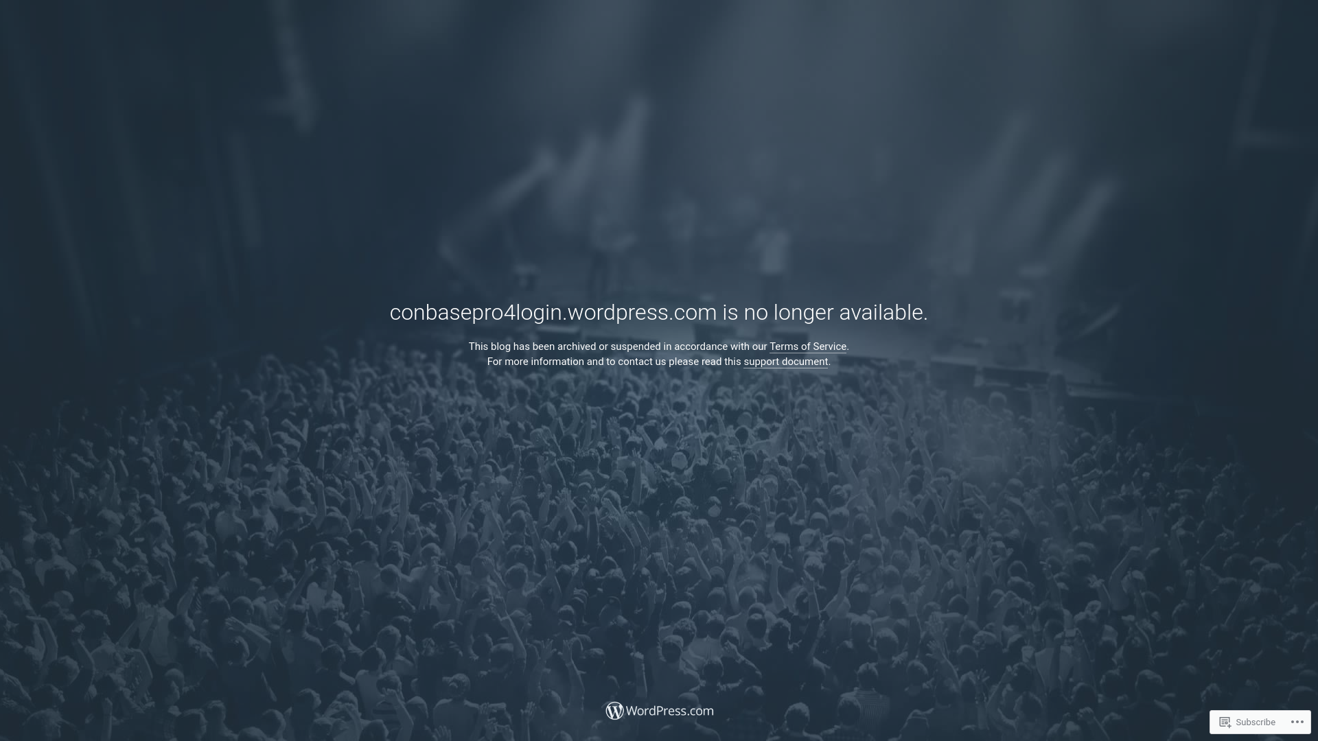 website screenshot of https://conbasepro4login.wordpress.com
