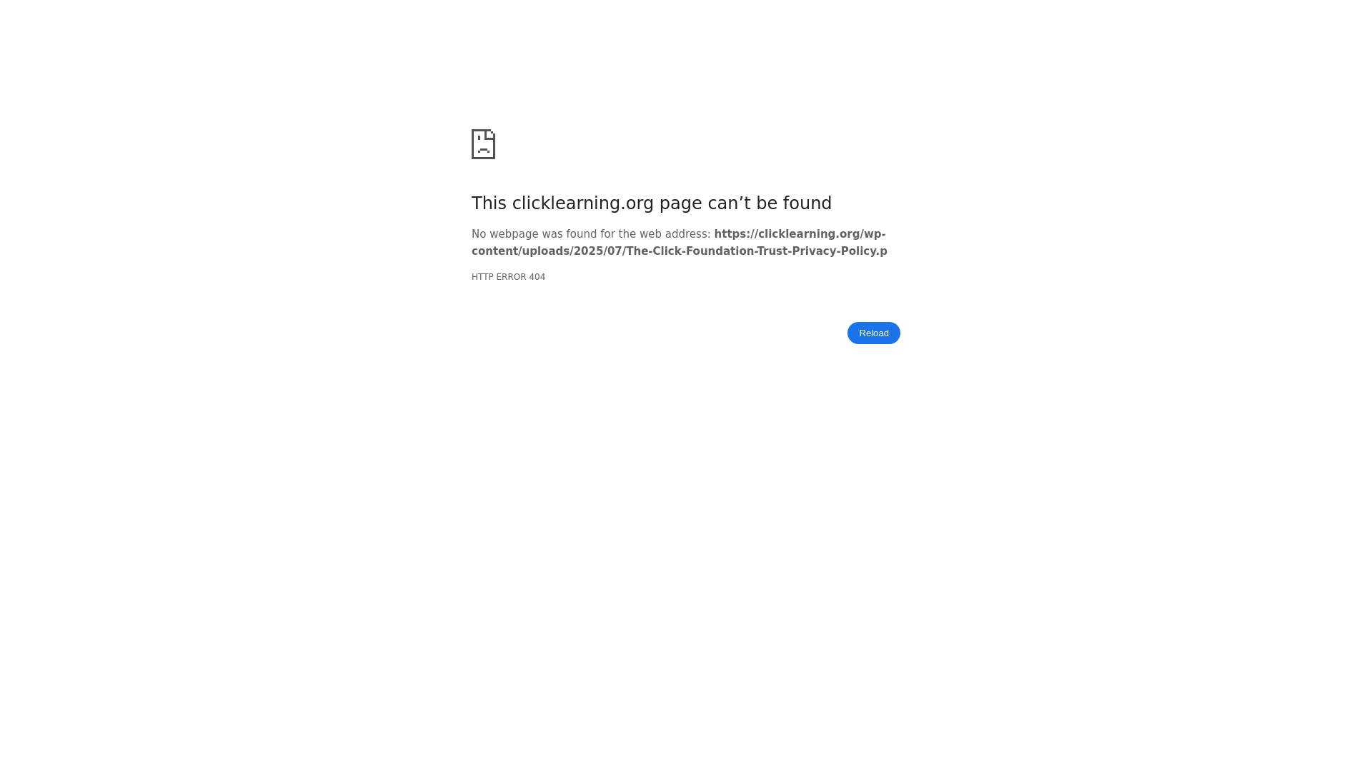 website screenshot of https://clicklearning.org/wp-content/uploads/2025/07/The-Click-Foundation-Trust-Privacy-Policy.p
