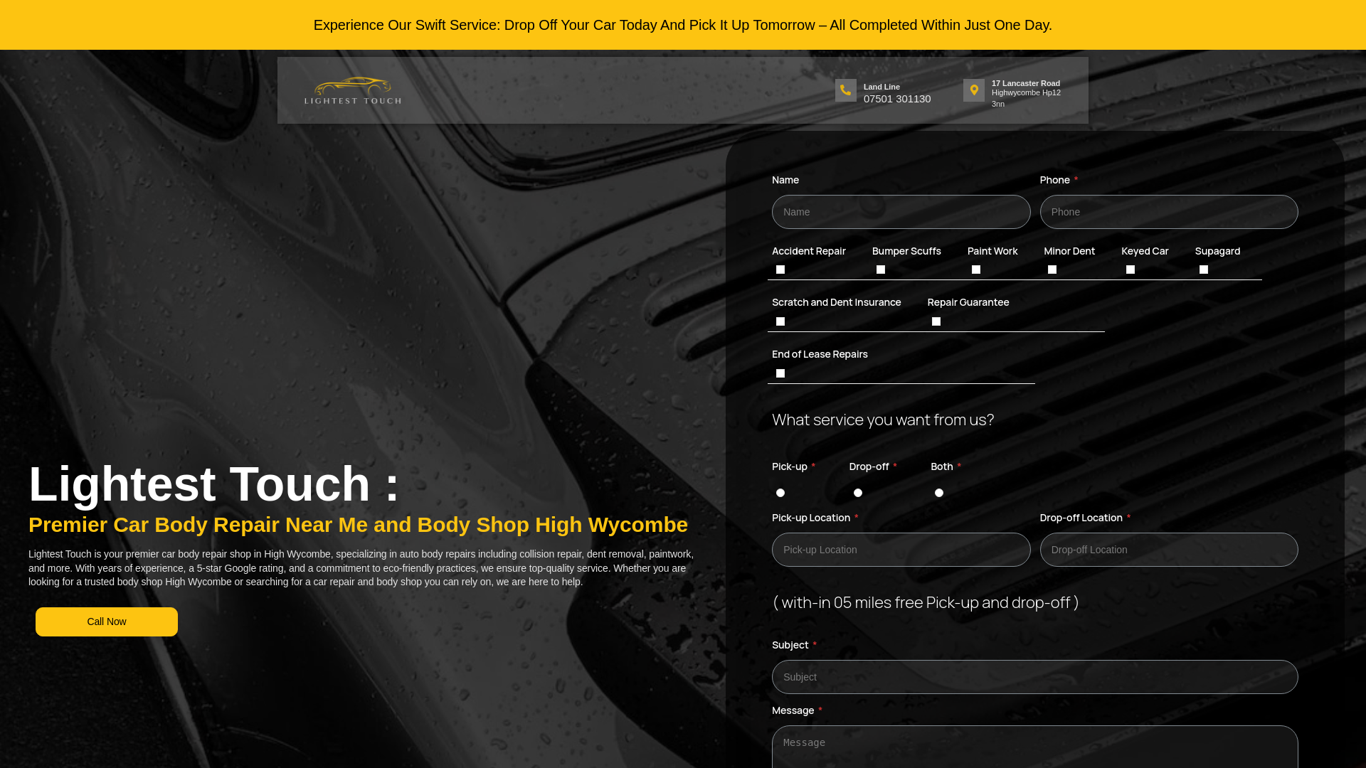 website screenshot of https://lp-lightesttouch.co.uk/