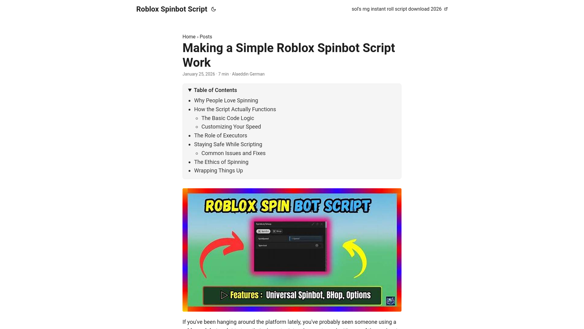 website screenshot of https://roblox-spinbot-script.pages.dev/