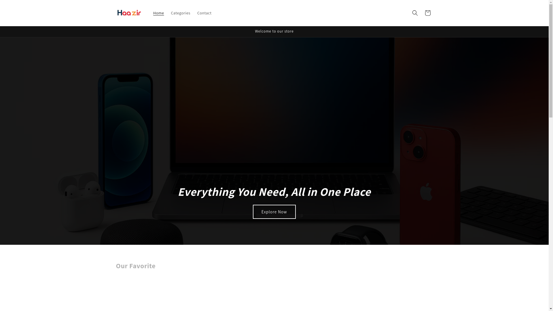 website screenshot of https://haazir.shop/