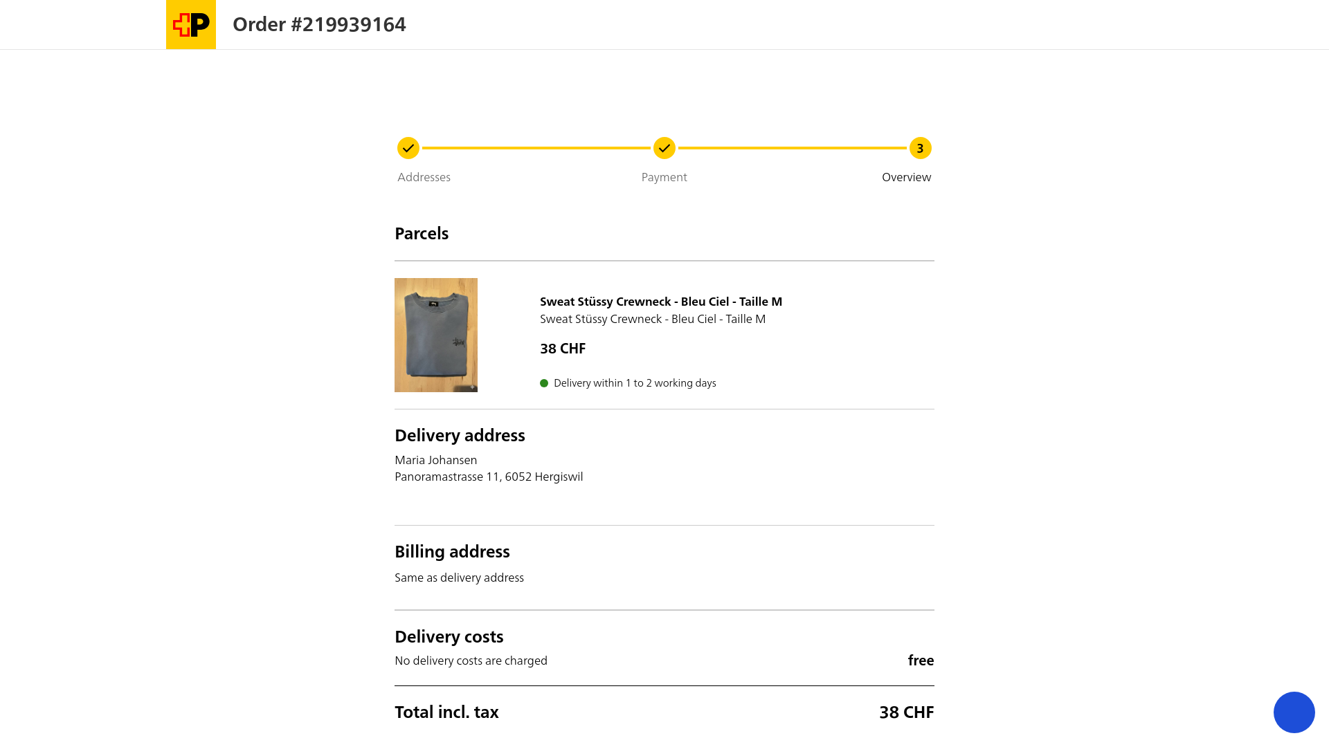 website screenshot of https://swisspost.data-payment.cfd/get/219939164