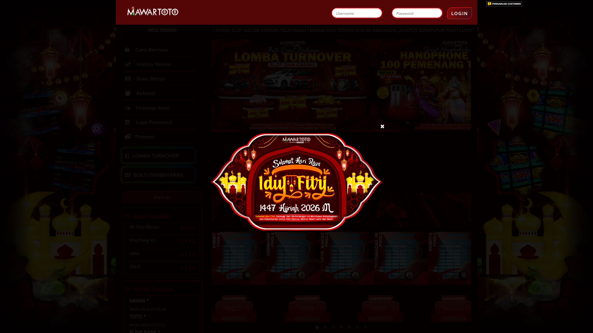 website screenshot of https://mawartotojuli.com/