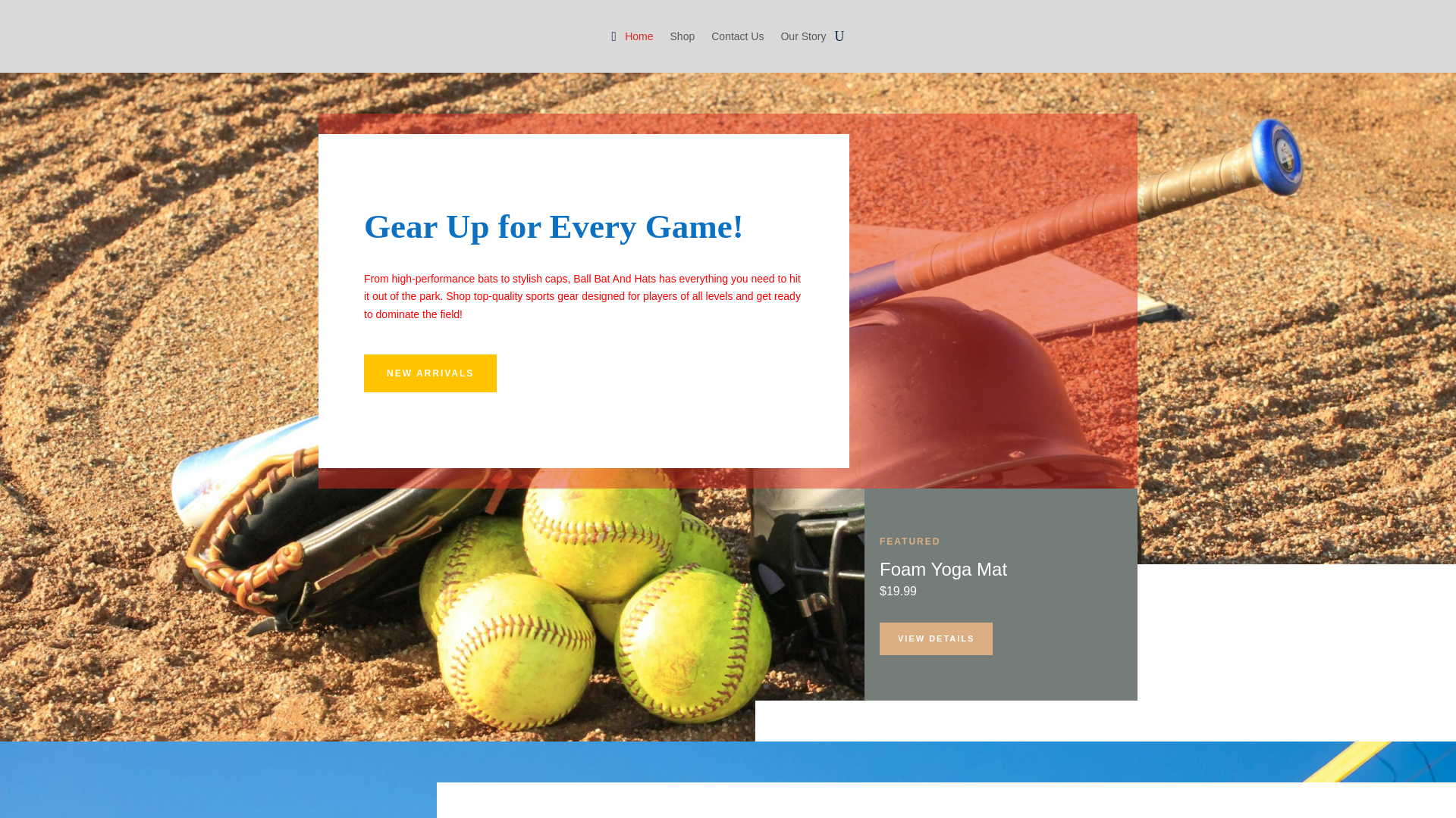 website screenshot of https://ballbatandhats.com/