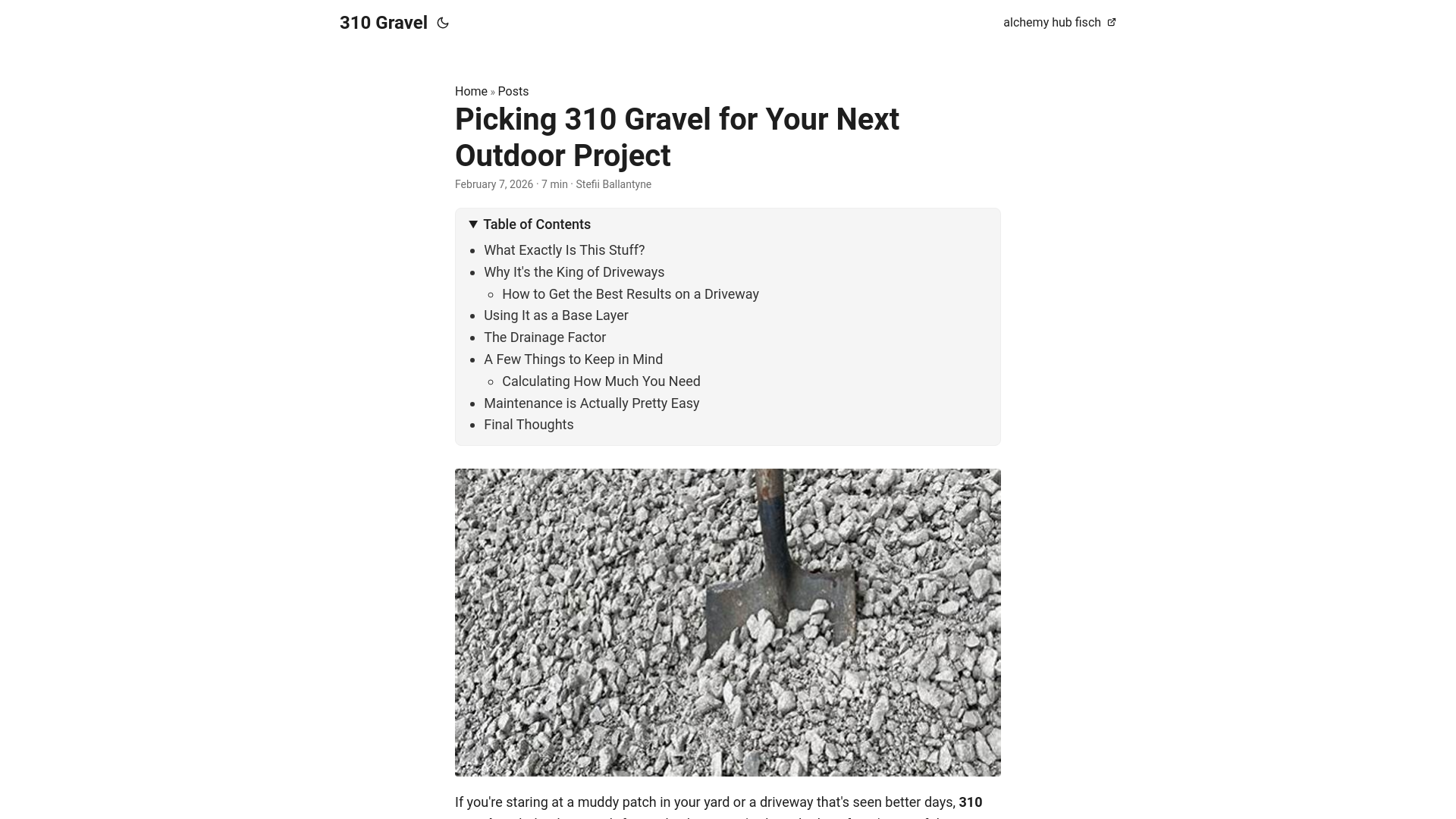 website screenshot of https://310-gravel.pages.dev/