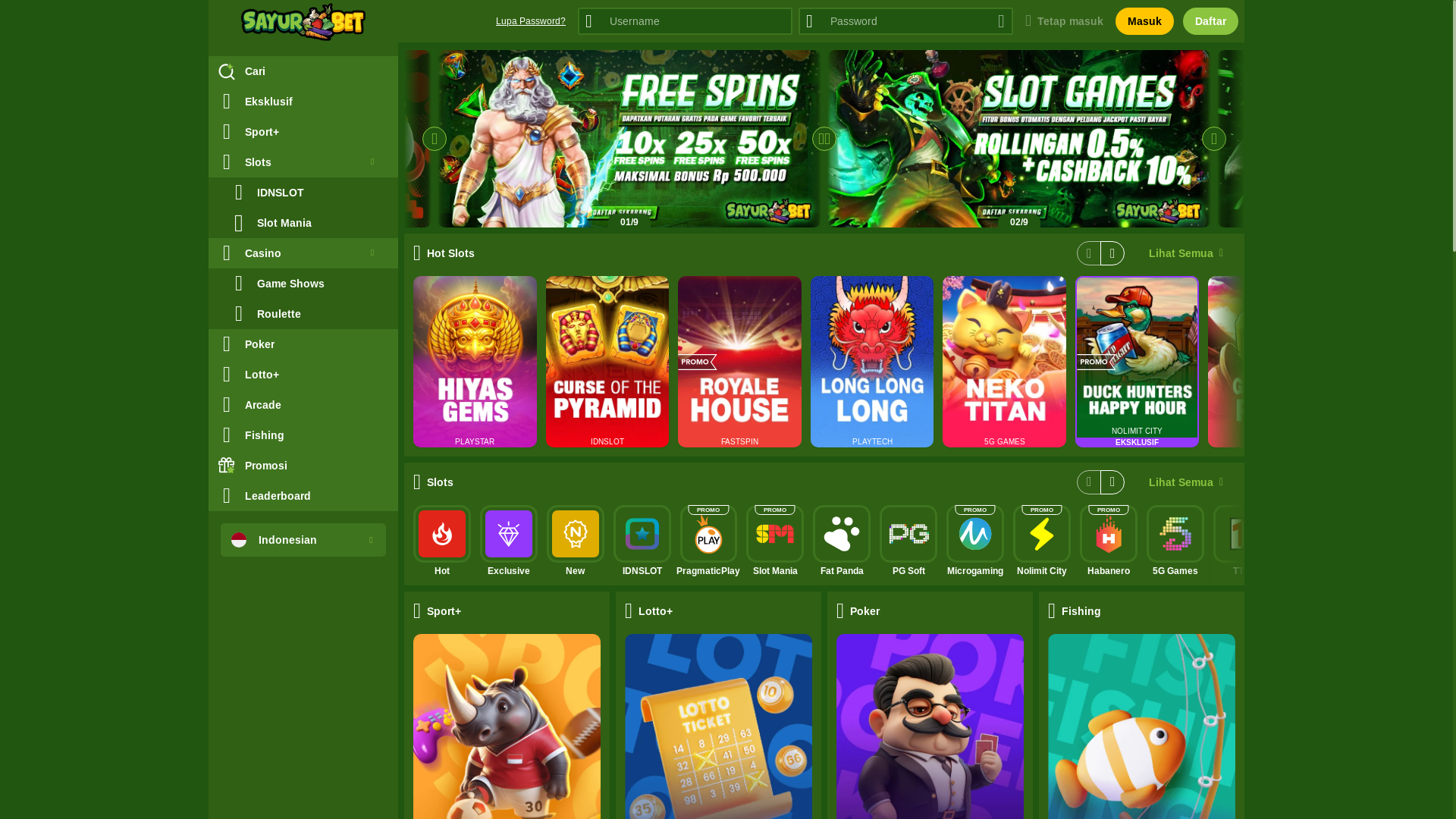 website screenshot of https://sayurbetasin.space/