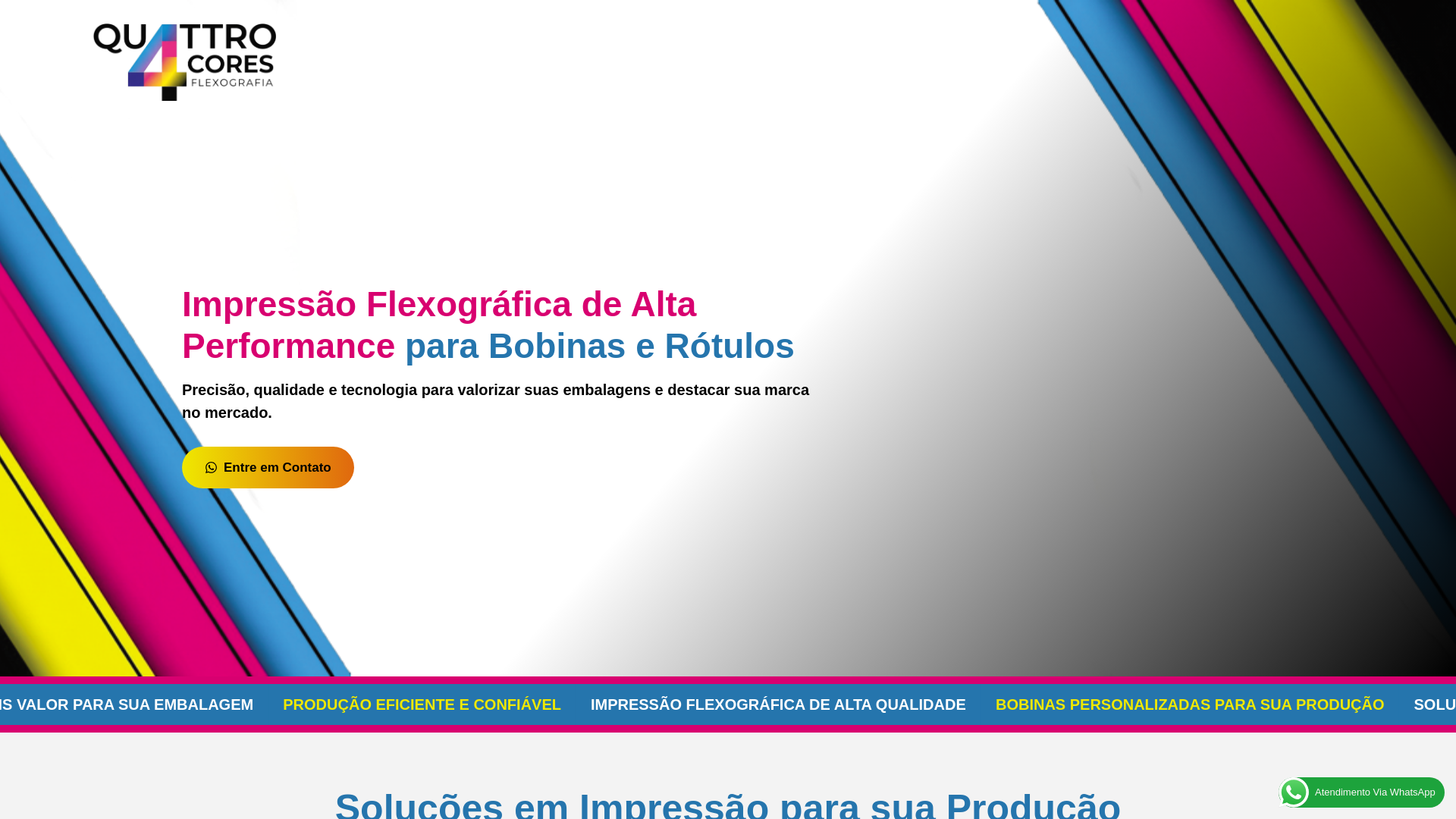 website screenshot of https://quattro4coresflexografia.com.br/