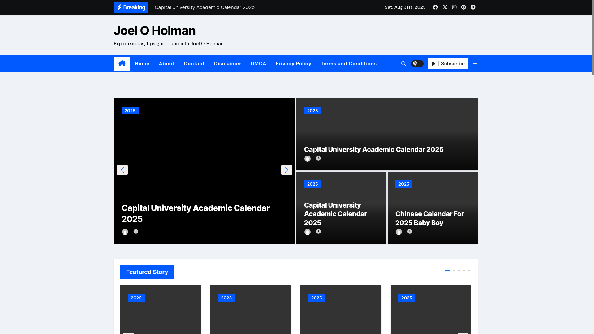 website screenshot of https://joeloholman.pages.dev/