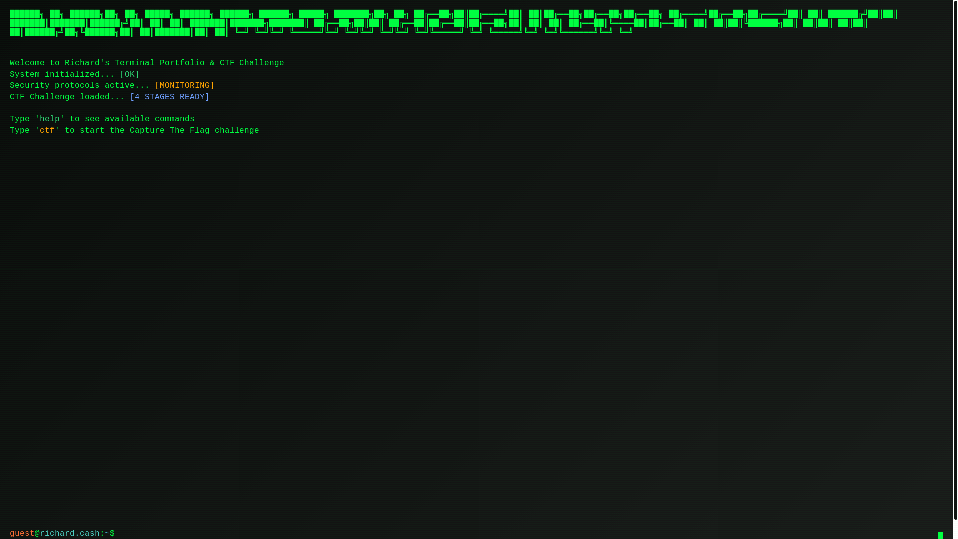 website screenshot of https://richard-cash.pages.dev/