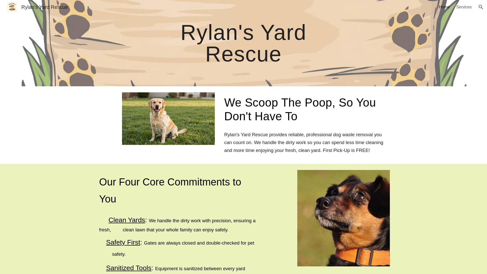 website screenshot of https://rylansyardrescue.com