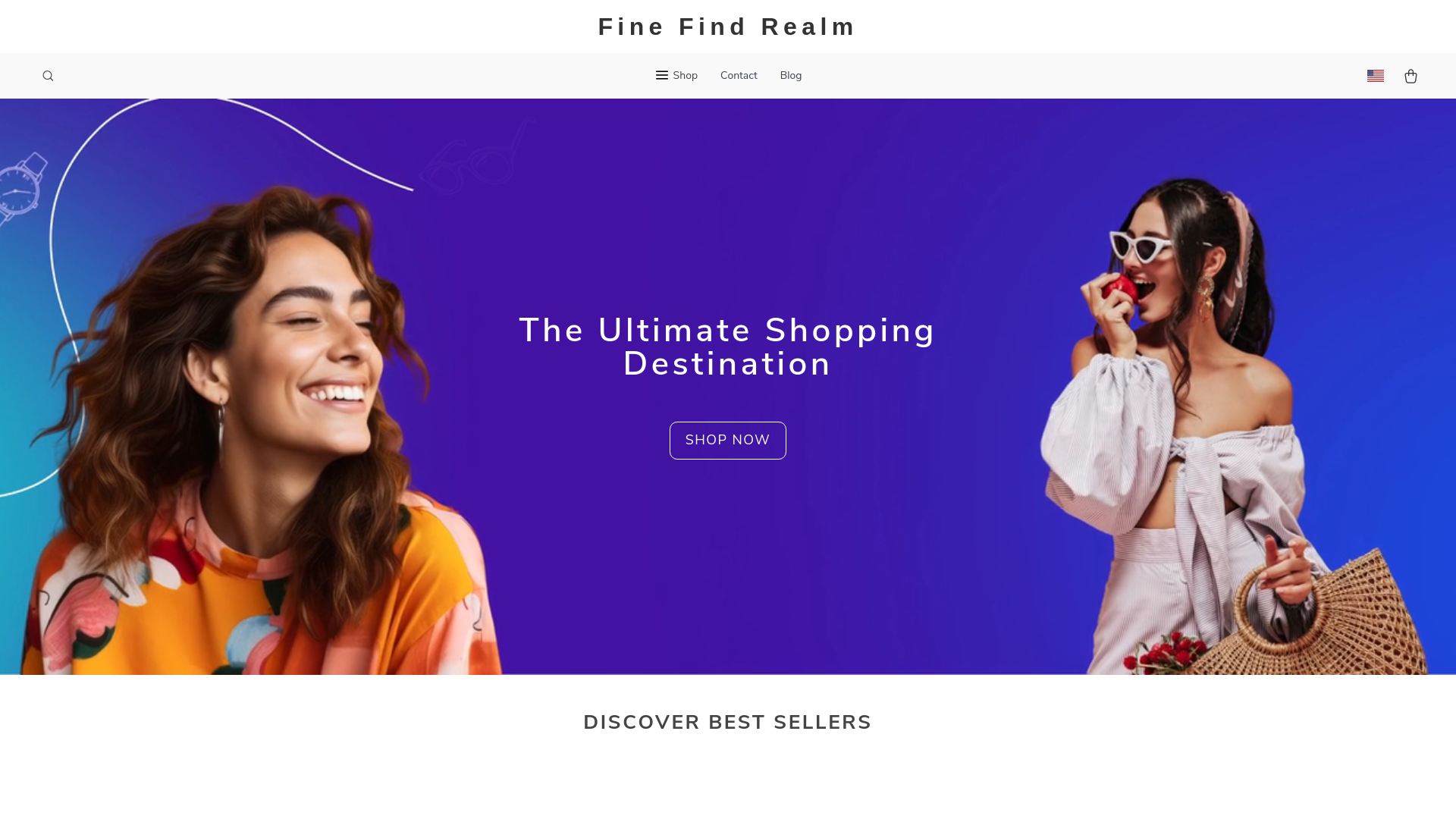 website screenshot of https://finefindrealm.shop/