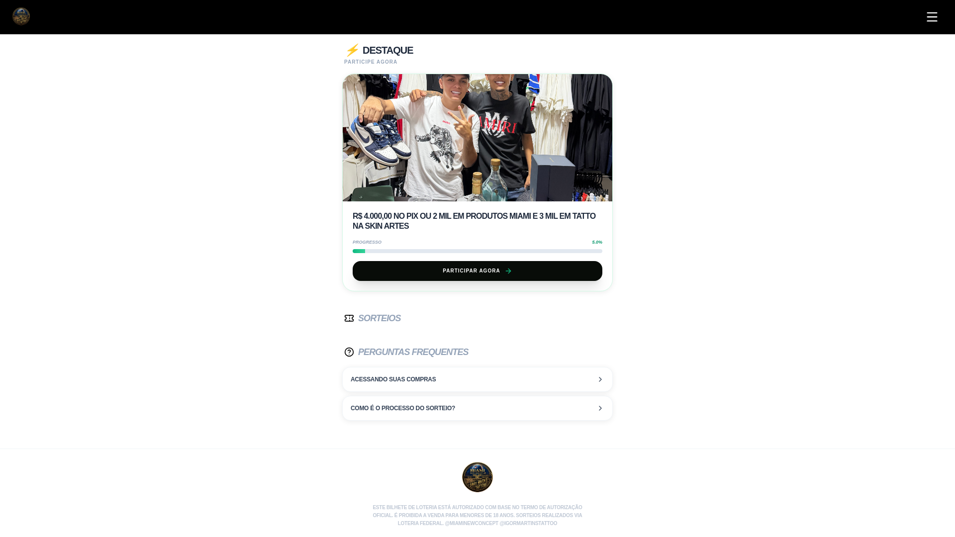 website screenshot of https://miamieskinartespremios.com/