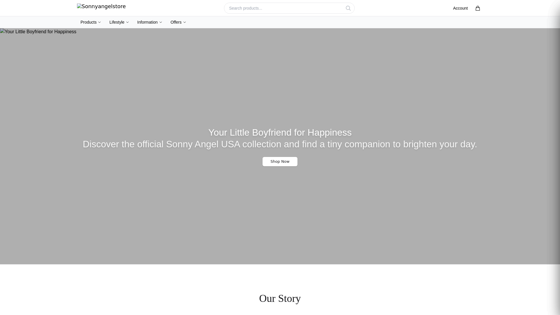 website screenshot of https://sonnyangelstore.shop/