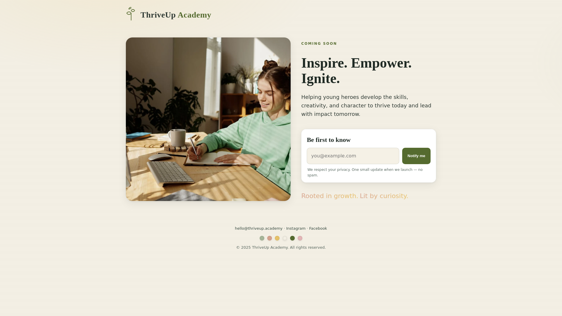 website screenshot of https://thriveuplander.pages.dev/