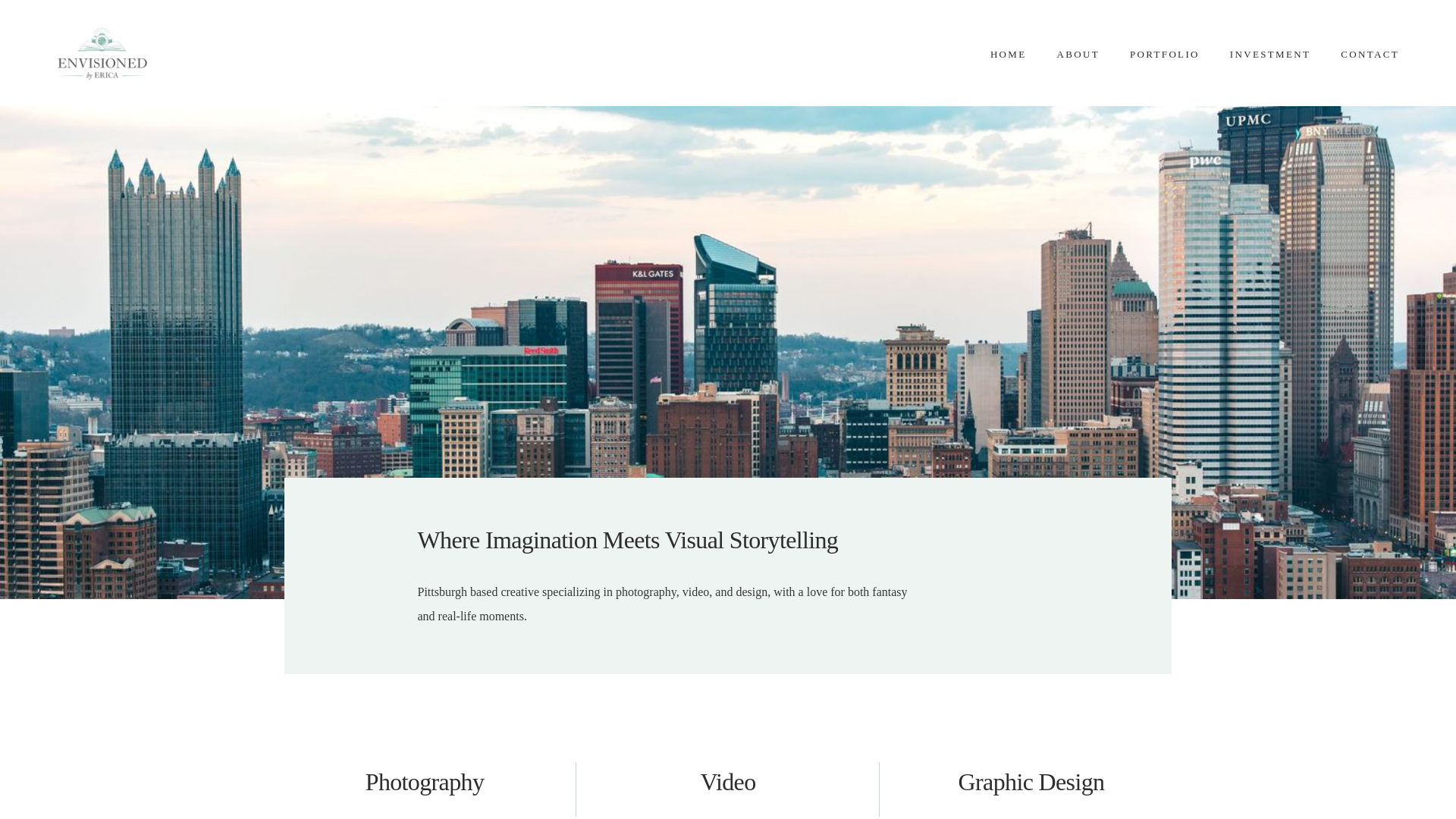 website screenshot of https://envisionedbyerica.com/