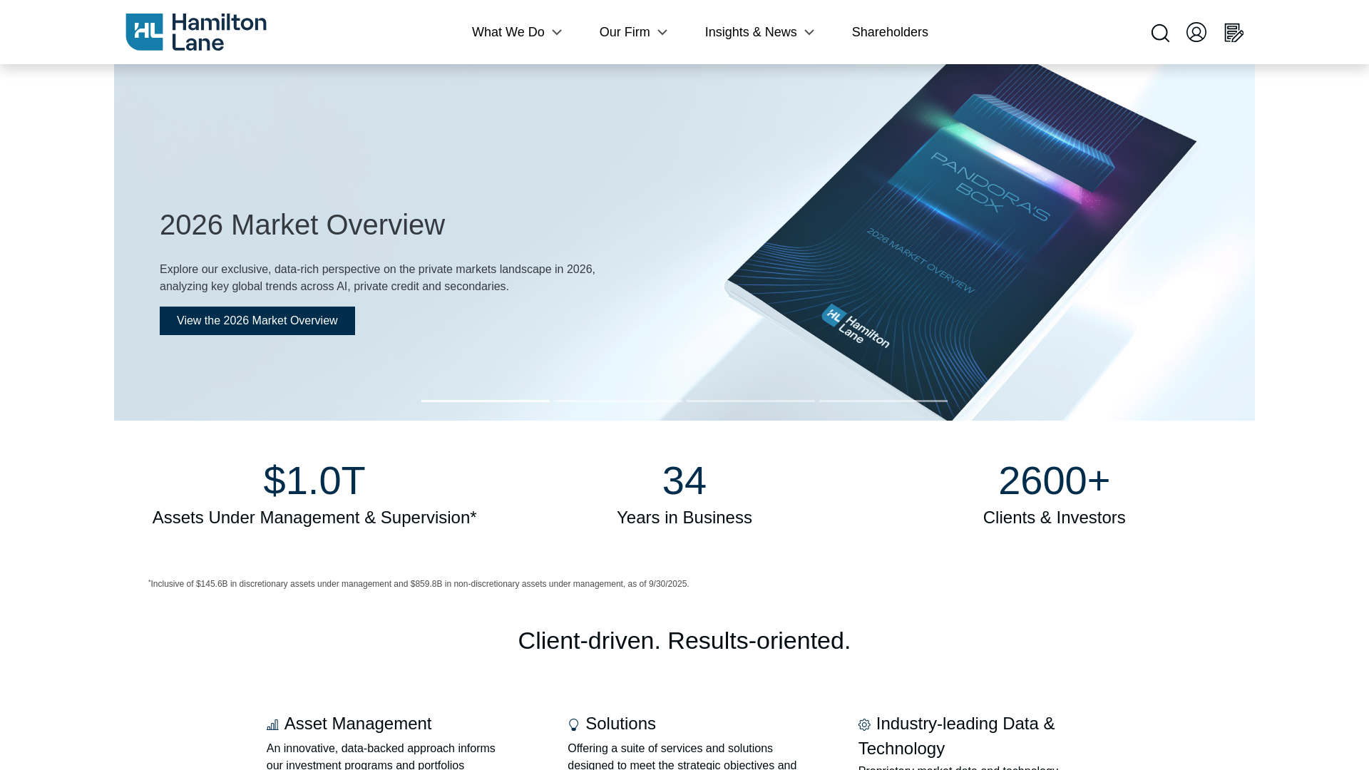 website screenshot of https://hamiltonlane.com/