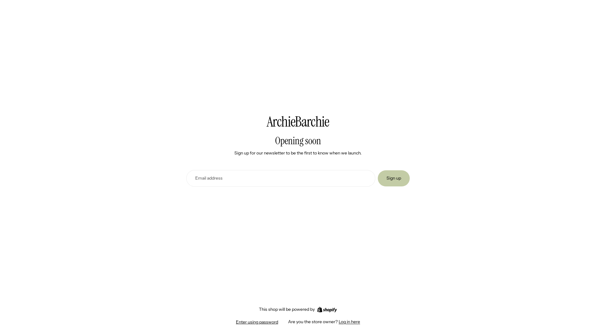 website screenshot of https://archiebarchie.store/