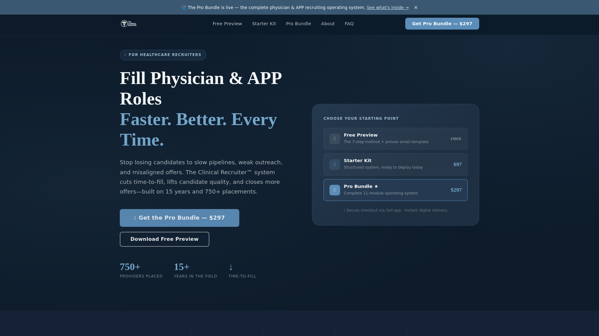 website screenshot of https://clinicalrecruiter.pages.dev/