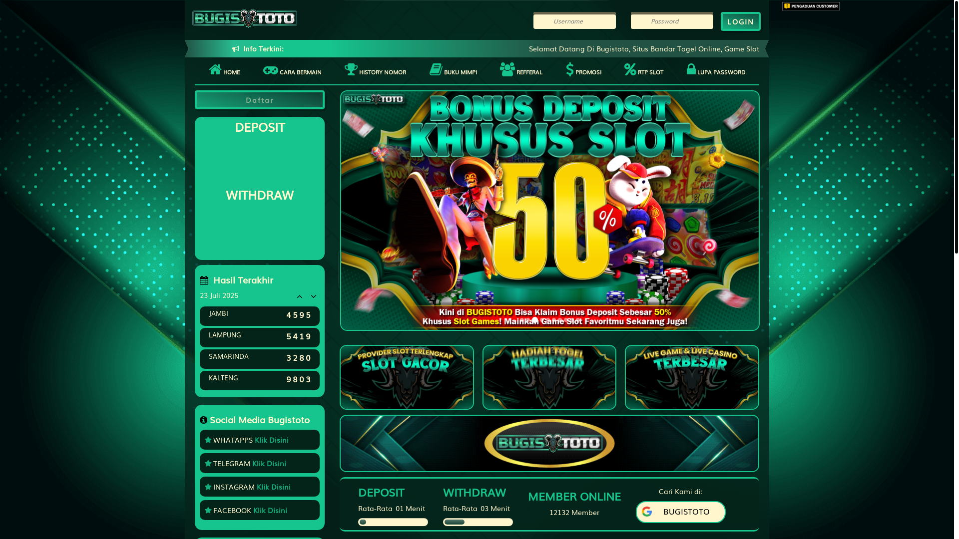 website screenshot of https://bugislembek.com/