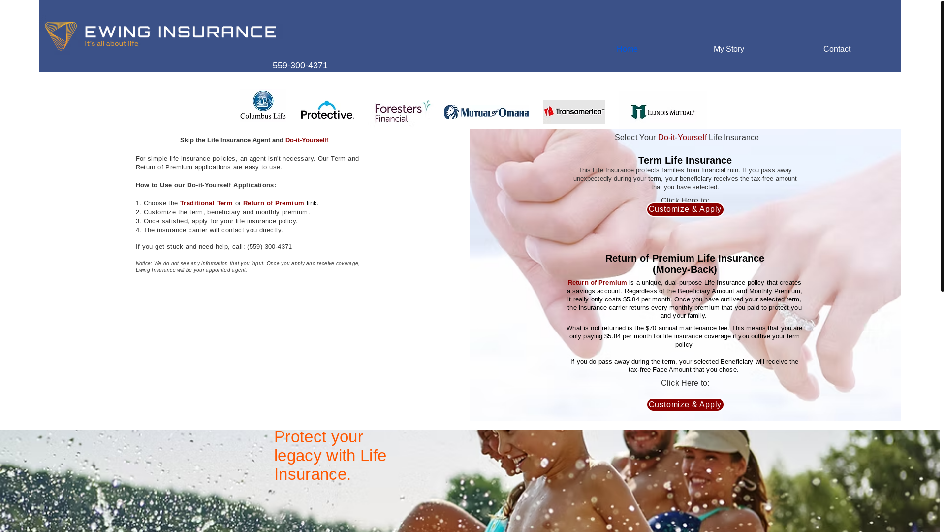 website screenshot of https://ewinglifesettlements.com/