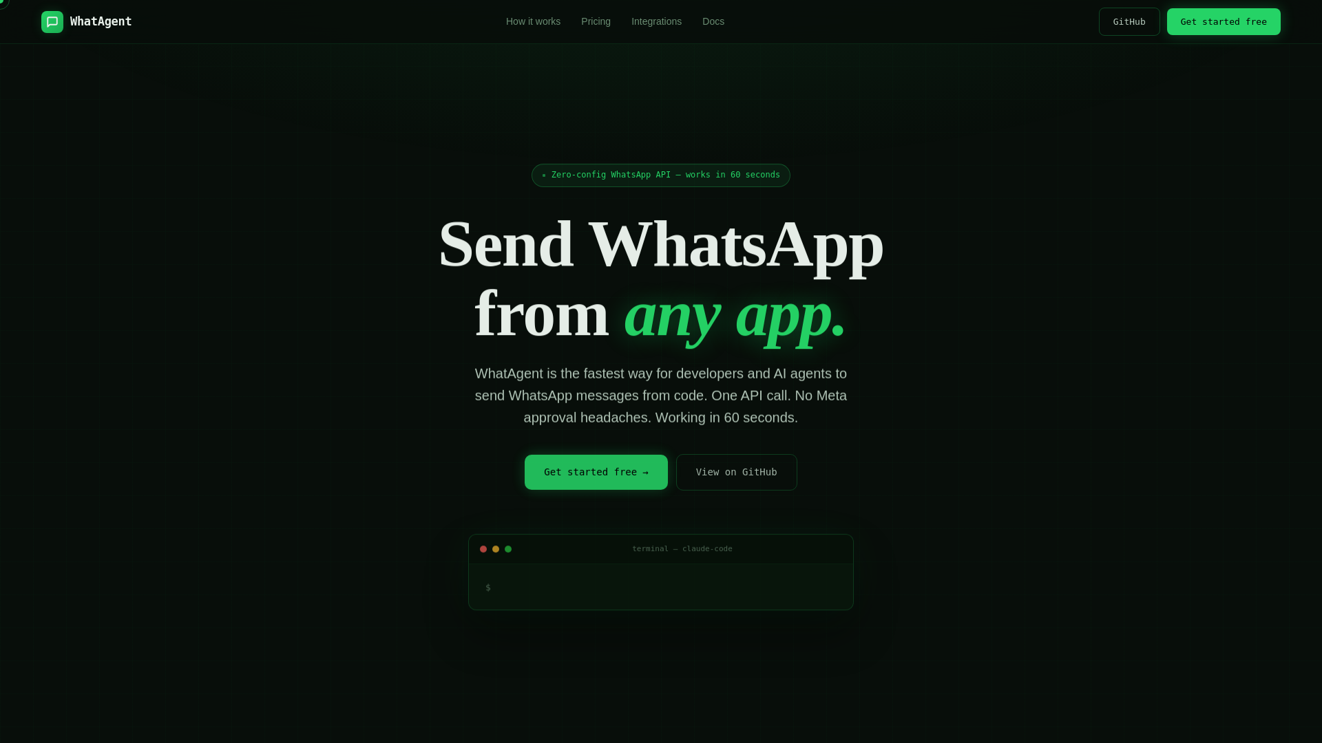 website screenshot of https://whatagent.dev