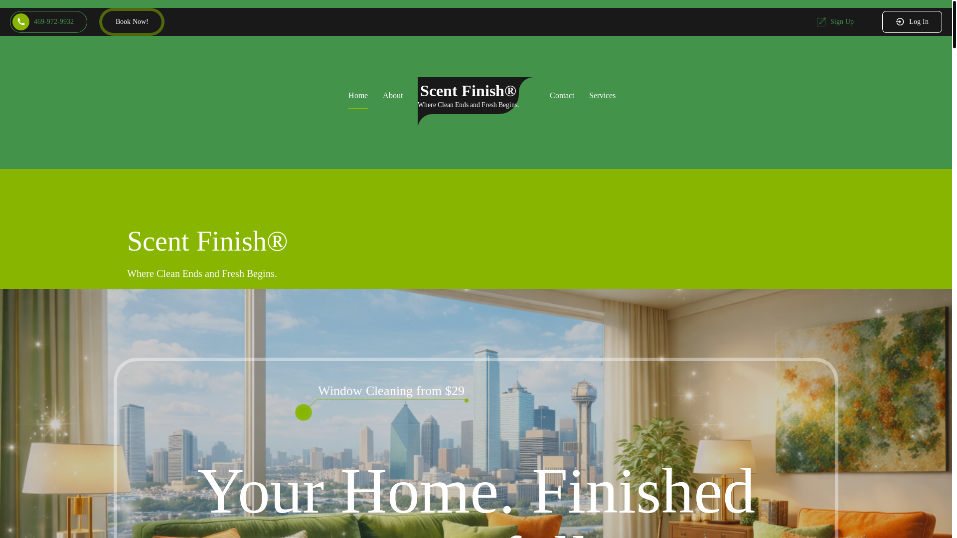website screenshot of https://scentfinish.com/